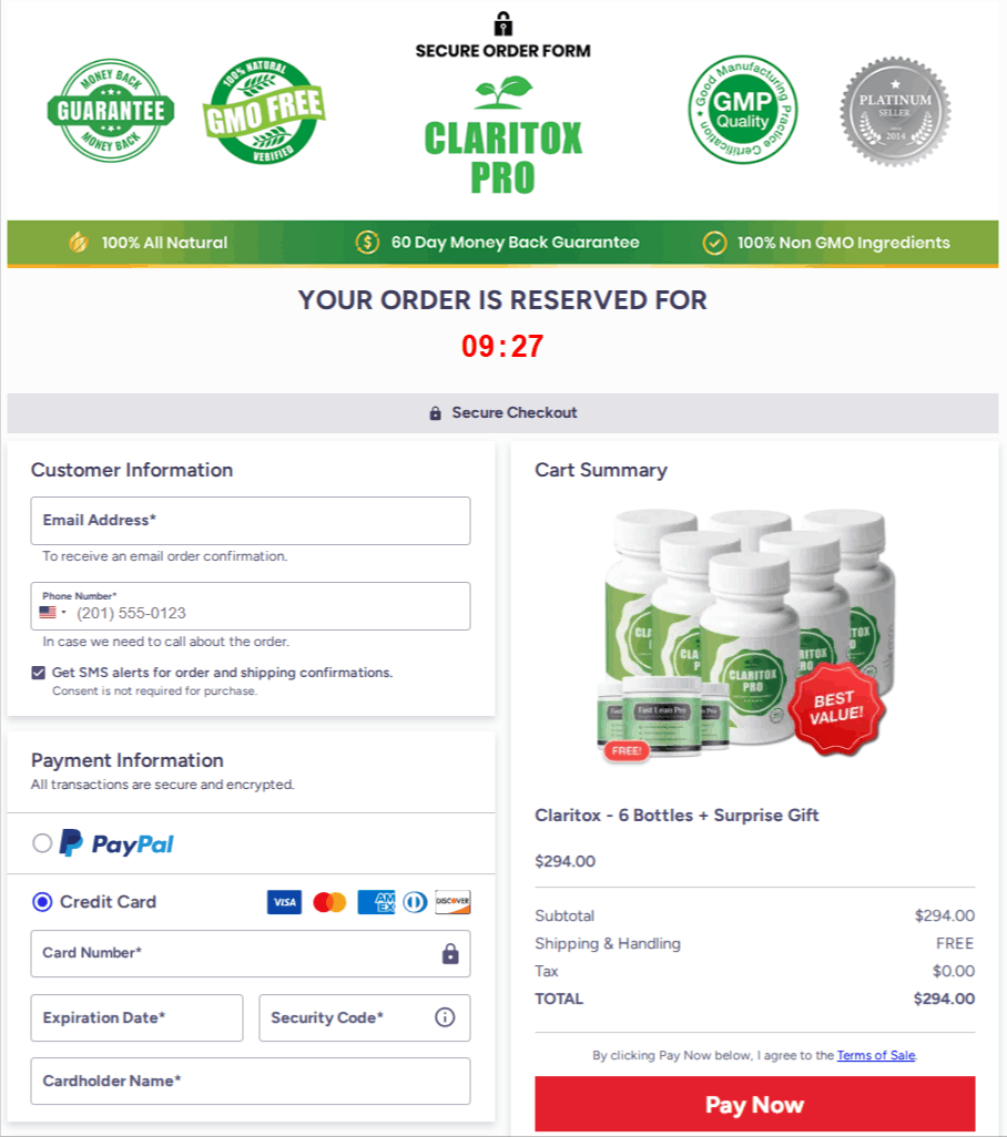 Claritox Pro Checkout